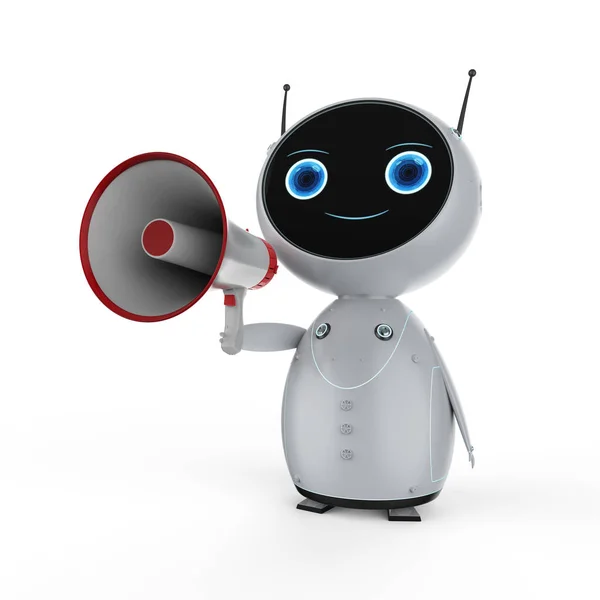 Robô com megafone — Fotografia de Stock