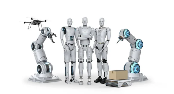 Groupe de robots d'automatisation — Photo