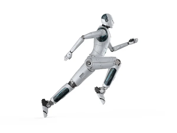 Robot działa lub skoki — Zdjęcie stockowe