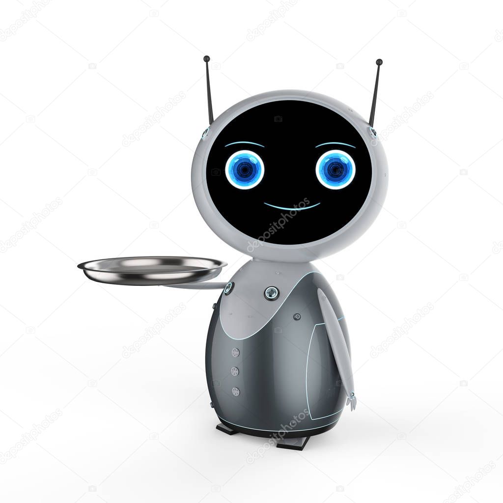 Robot with serving tray