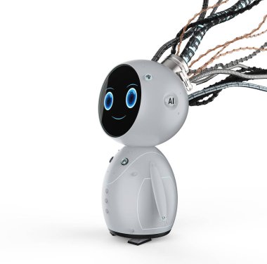 Teller ile sevimli robot