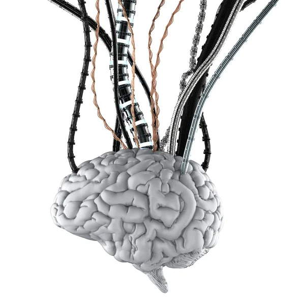 Cerebro robótico con cables — Foto de Stock