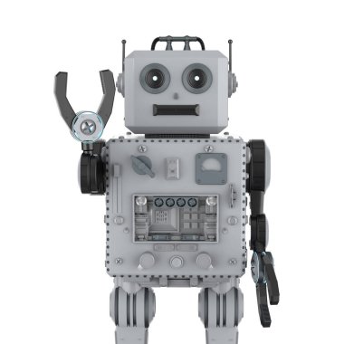 Robot tin oyuncak el yukarı