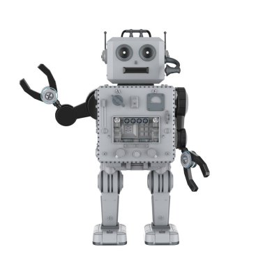 Robot tin oyuncak el yukarı