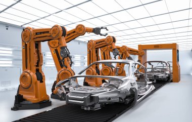 Automation aumobile factory concept  clipart