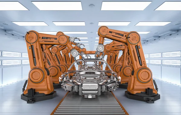 Концепція автоматизації амобільних заводів — стокове фото