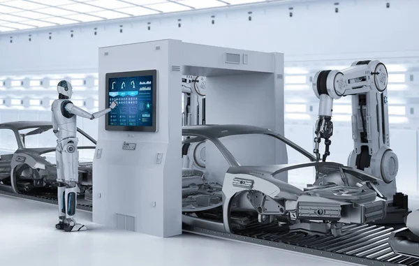 Automation aumobile Factory koncept — Stockfoto