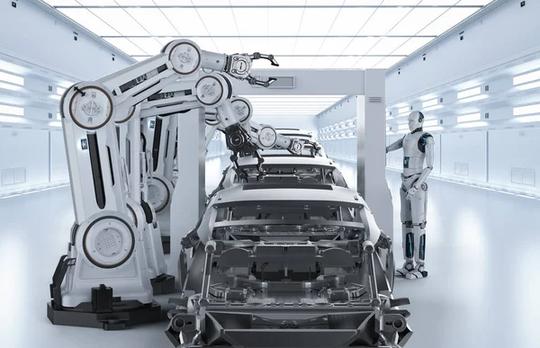 Automatisierung aumobile Fabrikkonzept — Stockfoto