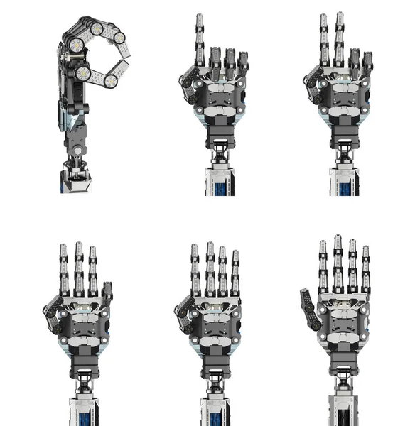 सायबॉर्ग हँड मोजणी — स्टॉक फोटो, इमेज