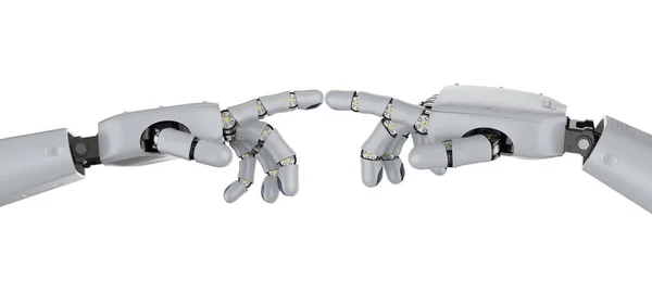 Kyborghånd koblet til – stockfoto