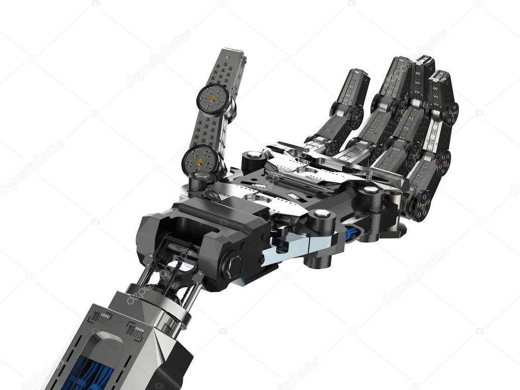 Cyborg hand isolated