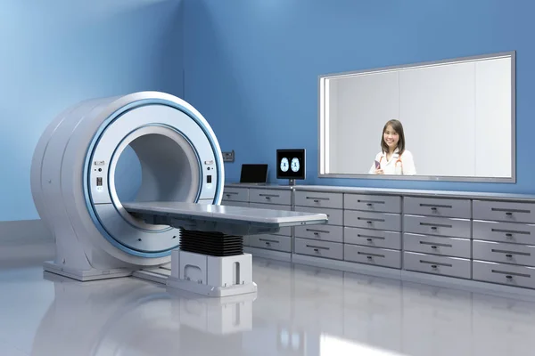 doctor with mri scan machine