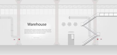 Uzay vektör illüstrasyon ile Fabrika iç afiş