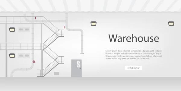 Factory Interior Banner Med Utrymme Vektor Illustration — Stock vektor