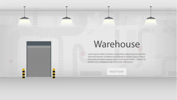 Factory Interior Banner Med Utrymme Vektor Illustration — Stock vektor