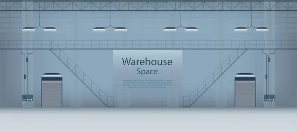 Factory Interior Banner Med Utrymme Vektor Illustration — Stock vektor