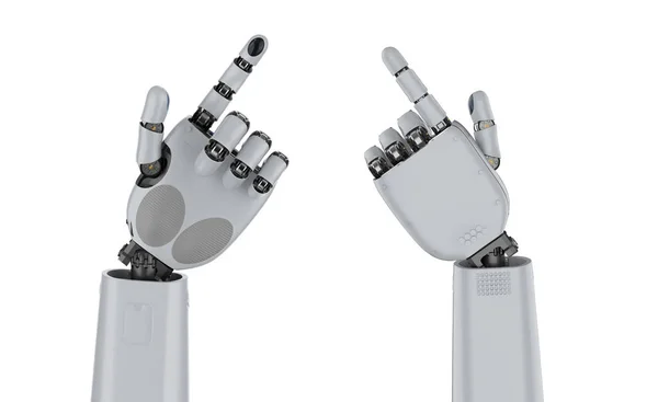 Robotstyrd hand finger punkt isolerad — Stockfoto