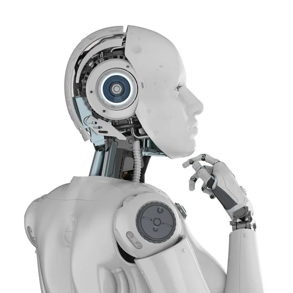 Kvinna Cyborg eller robot analysera — Stockfoto