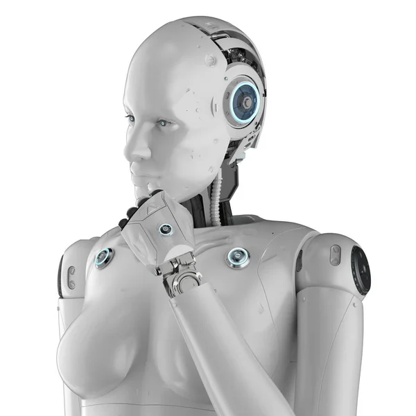 Cyborg femminile o robot analizzare — Foto Stock