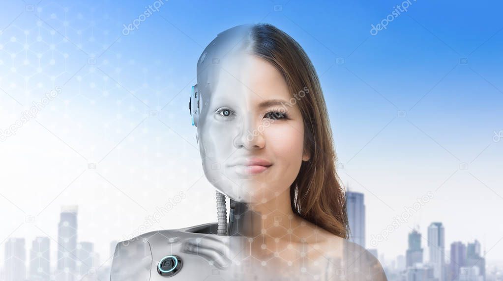 Cyborg woman or cyborg girl