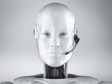Kulaklıklı robot ya da robot.