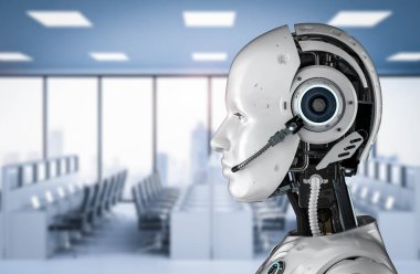 Kulaklıklı robot ya da robot.
