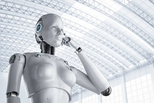 Cyborg femminile o robot — Foto Stock