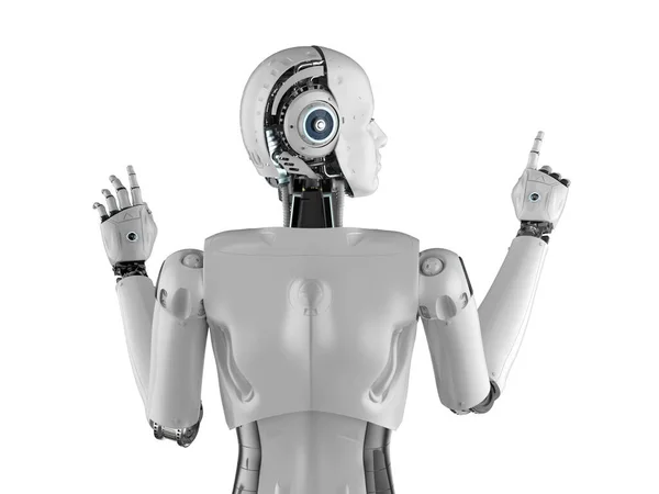 Kvinne-cyborg eller robot-fingerpunkt – stockfoto