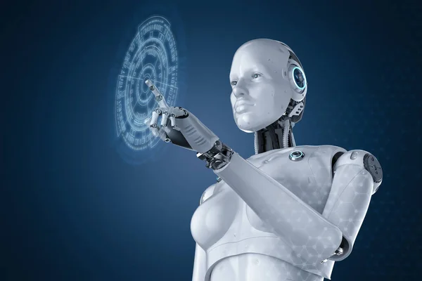 Cyborg perempuan atau robot — Stok Foto