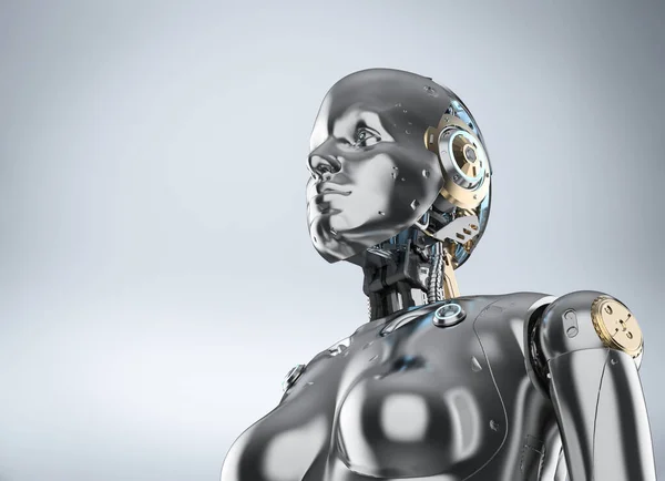 Cyborg femminile o robot — Foto Stock