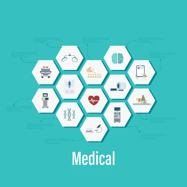 Medizinische Infografik Mit Symbolen — Stockvektor