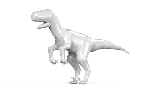 Dinosaure Polygonal Rendu Isolé Sur Blanc — Photo