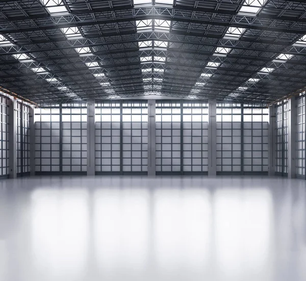 Rendering Interior Empty Factory Pendant Lamps — Stock Photo, Image