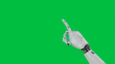 3D görüntüleme cyborg eli yeşil ekran arkaplan 4k animasyon