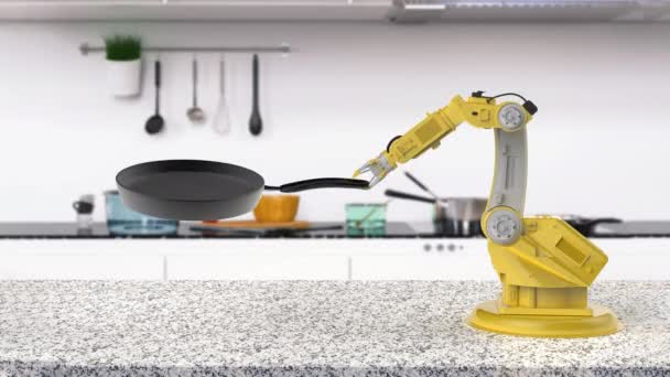 Rendering Koch Roboter Kochen Der Küche Animation — Stockvideo