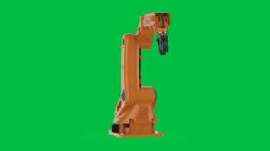 3d görüntüleme robotik kolu yeşil ekran arkaplan 4k animasyonu üzerinde izole