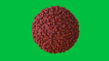 Yeşil ekran arkaplan 4k animasyonunda 3D kanser hücresi oluşturma