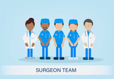 Doktor ve cerrah düz tasarım vektör çizimi