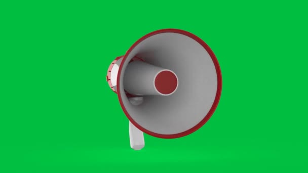 Renderização Megafone Isolado Fundo Tela Verde Imagens — Vídeo de Stock