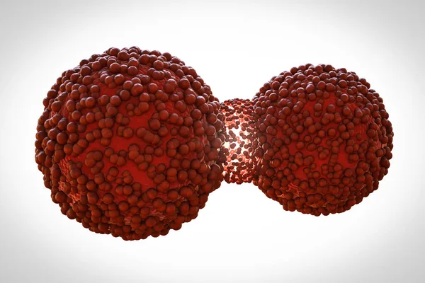 3D使红癌细胞分裂或扩散 — 图库照片
