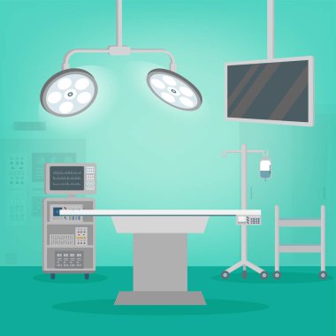 Boş ameliyathane düz tasarım vektör çizimi