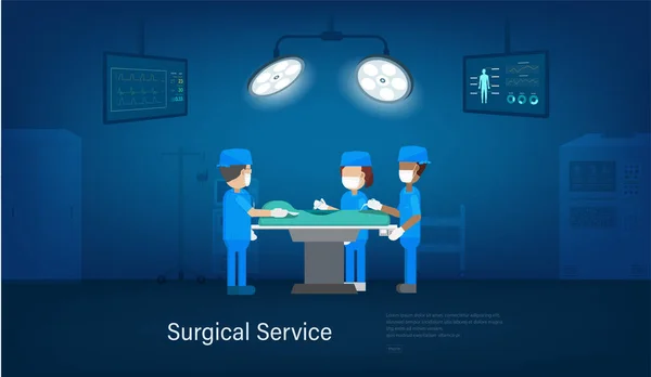 Surgical Service Banner Flat Design Vector Illustration — 스톡 벡터