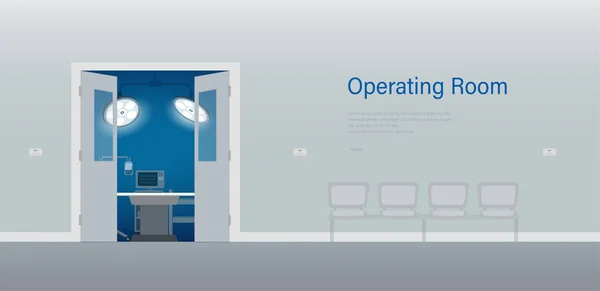 Operating Room Banner Flat Design Vector Illustration — Stock Vector
