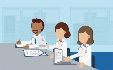 Doktor konferansı konsepti düz tasarım vektör çizimi