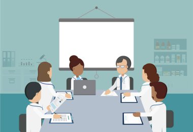 Doktor konferansı konsepti düz tasarım vektör çizimi