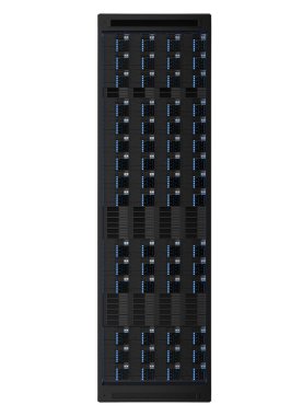 Beyaz arkaplanda 3d sunucu hazırlama bilgisayarı