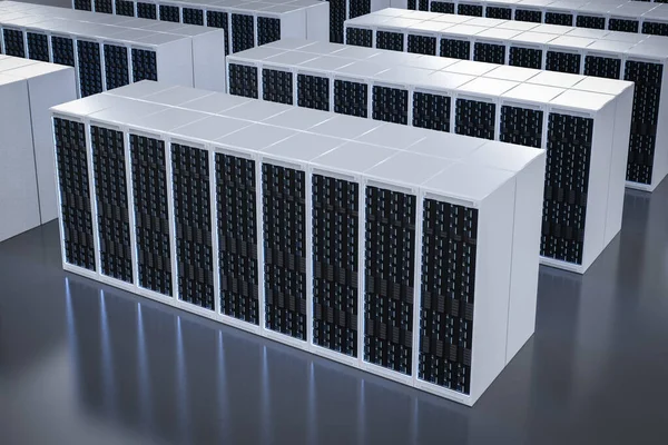 Rendering Serverruimte Datacenter — Stockfoto