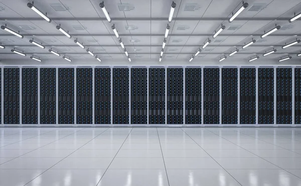 Rendering Server Room Data Center — Stock Photo, Image