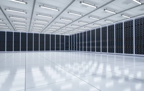 Rendering Serverruimte Datacenter — Stockfoto