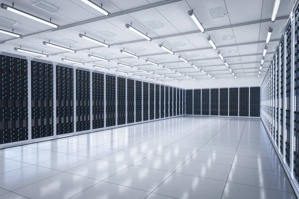 Rendering Server Room Data Center — Stock Photo, Image